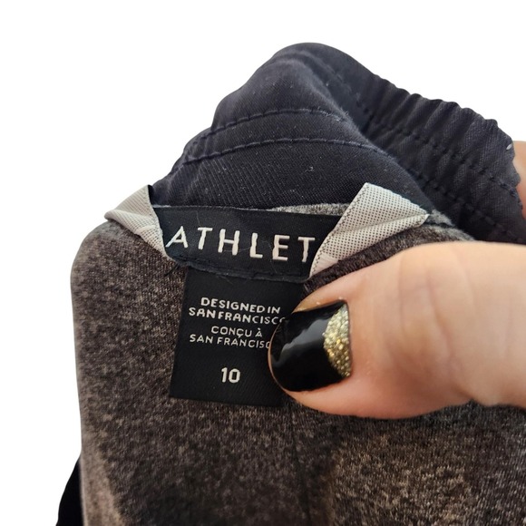 ATHLETA Brooklyn Lined Camo‎ Jogger Pants Womens 10 Black Gray Fleece Athletic - Picture 9 of 11